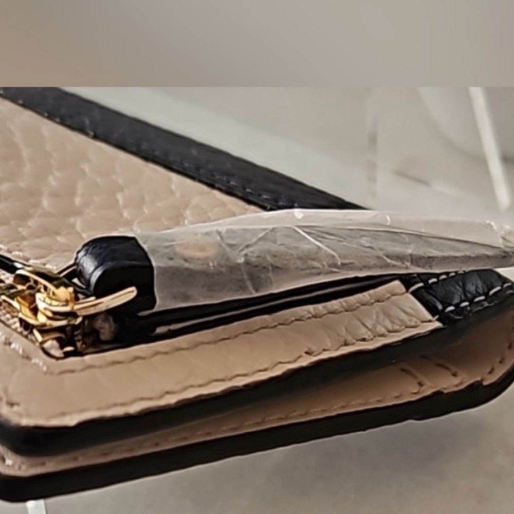 Kate Spade Tan and Navy Leather Bi-fold Long Wallet NWT Retail:$179 - Picture 7 of 11